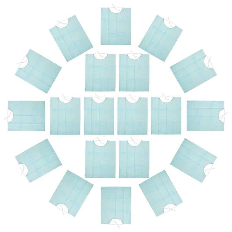 30pcs Sky Blue Oral Bibs for Clinics Salons Soft Absorbent Prevents Saliva Spatter - Image 1